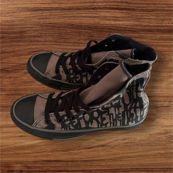 Converse Chuck Taylor All Star Hi Rock Script Print Sz 5W - Picture 3 of 9